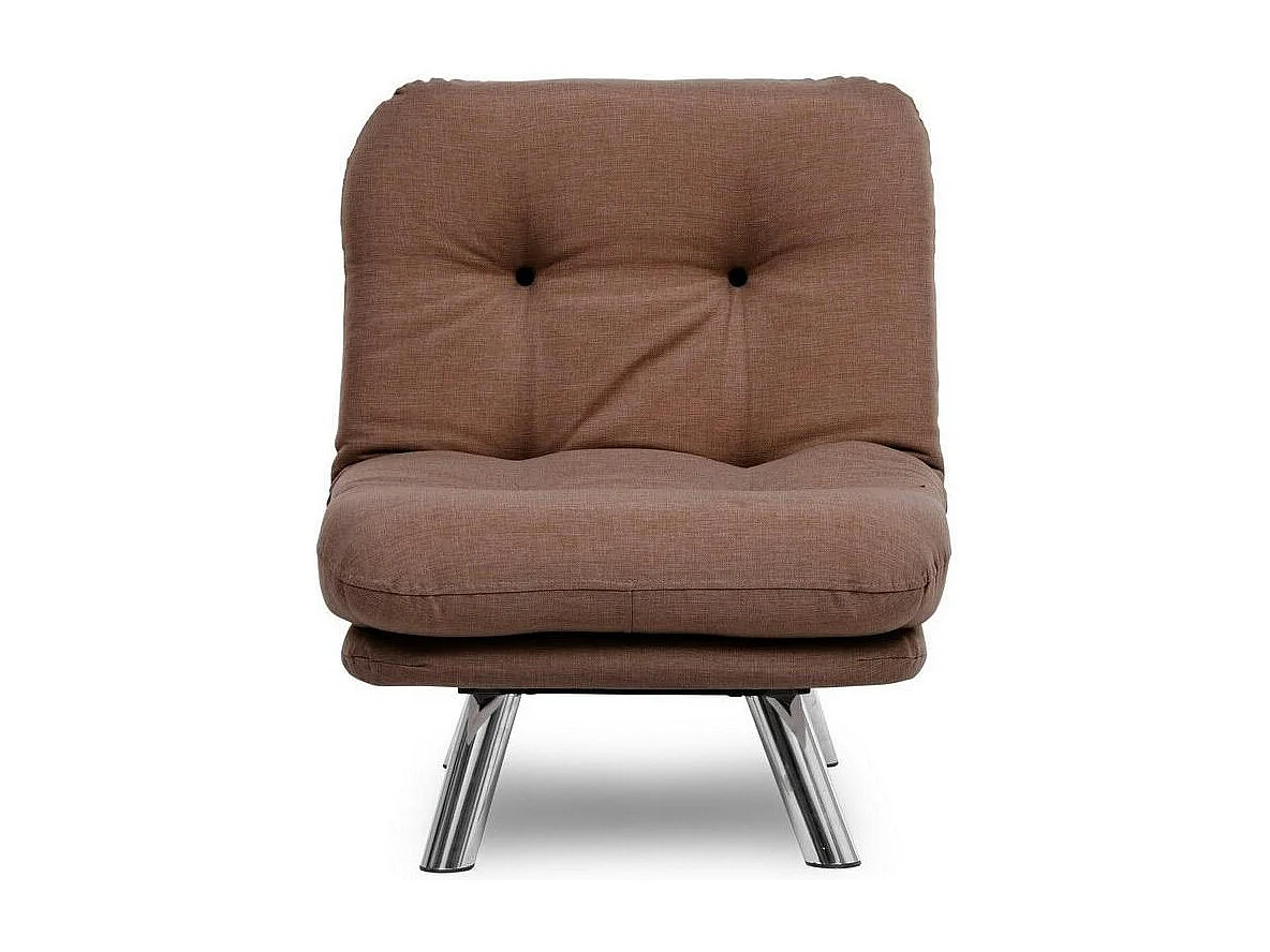 Fauteuil convertible banquette marron pieds chromés CUSCO