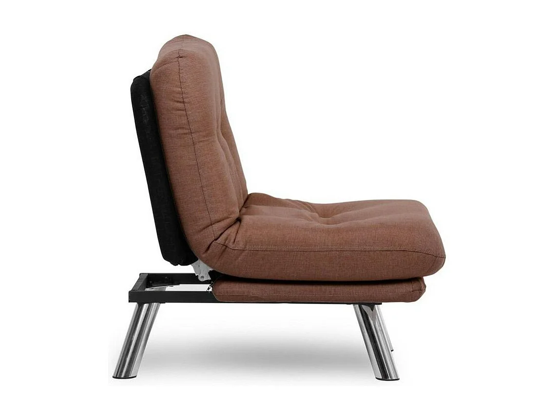 Fauteuil convertible banquette marron pieds chromés CUSCO