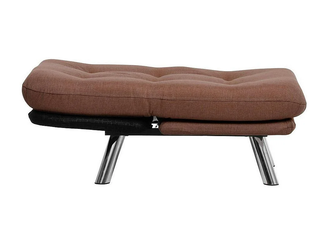 Fauteuil convertible banquette marron pieds chromés CUSCO