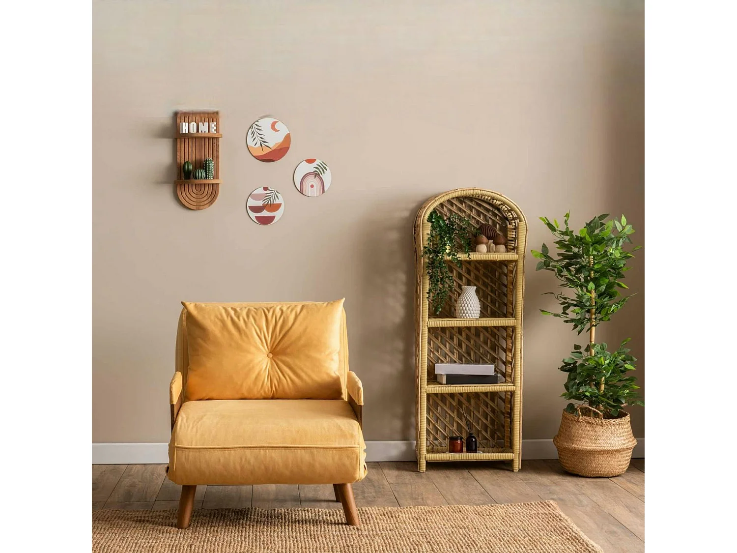 Fauteuil convertible jaune 1 place couchage 190 cm LOJA