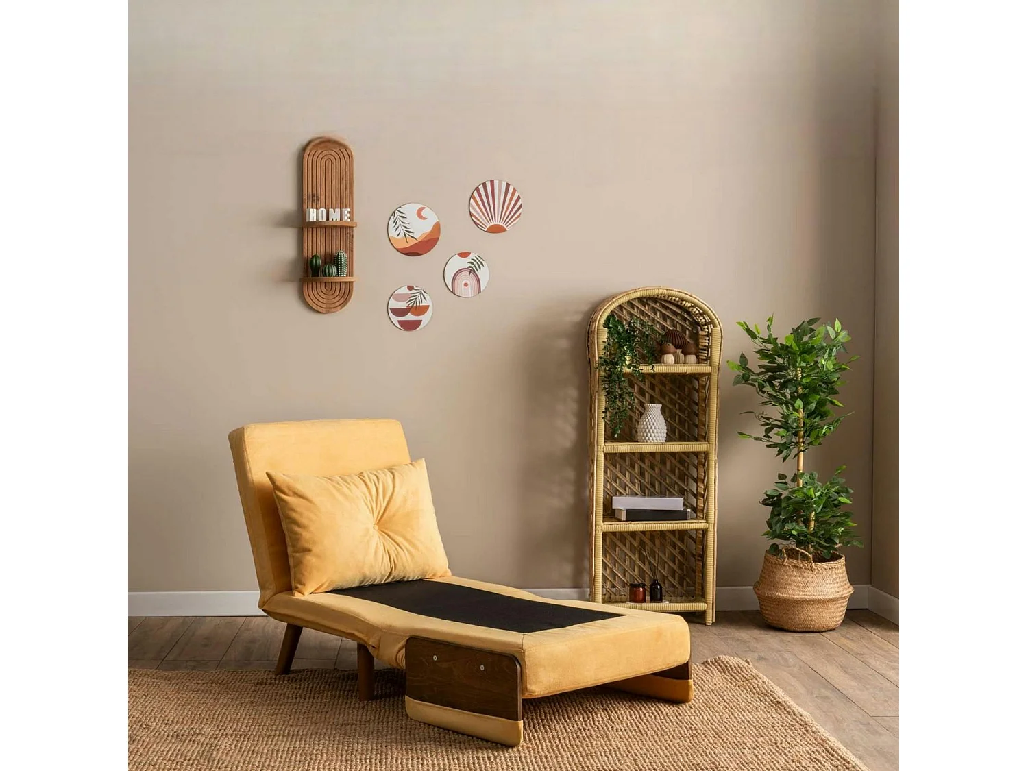 Fauteuil convertible jaune 1 place couchage 190 cm LOJA