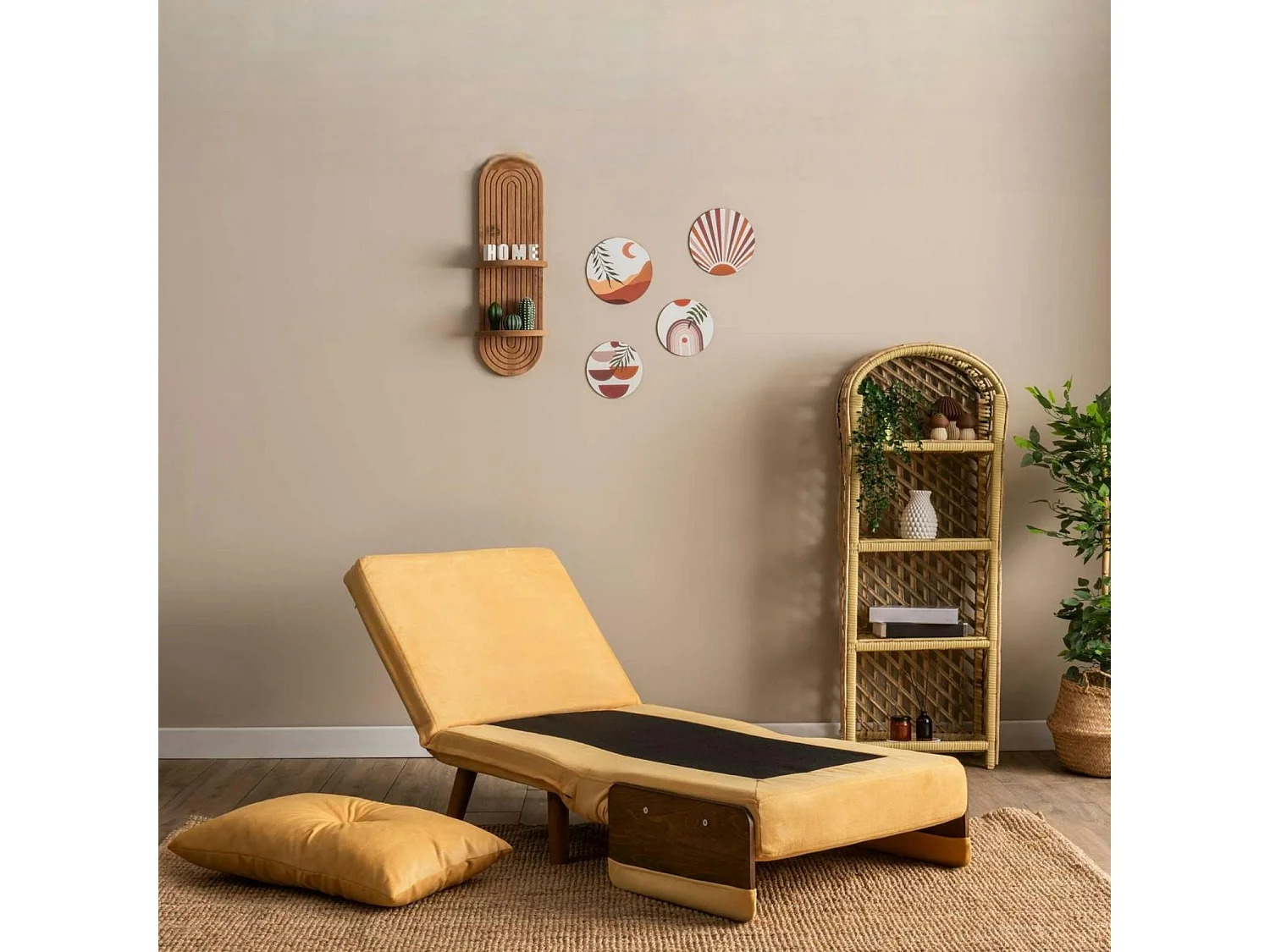 Fauteuil convertible jaune 1 place couchage 190 cm LOJA