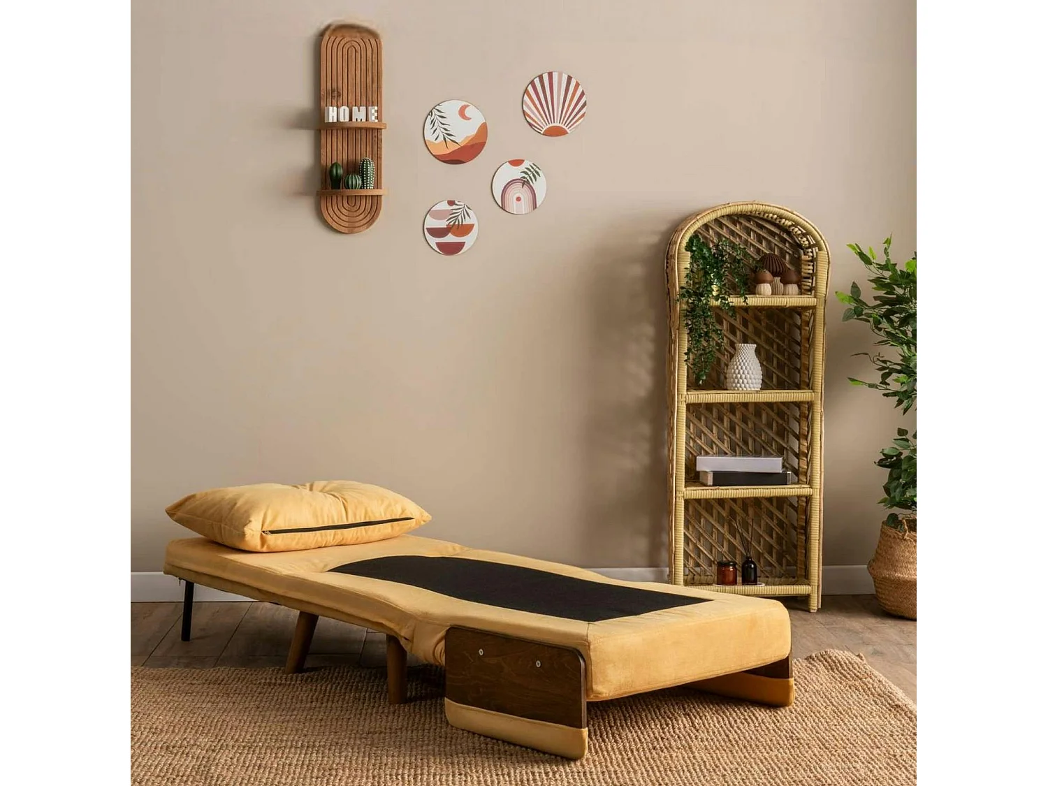 Fauteuil convertible jaune 1 place couchage 190 cm LOJA