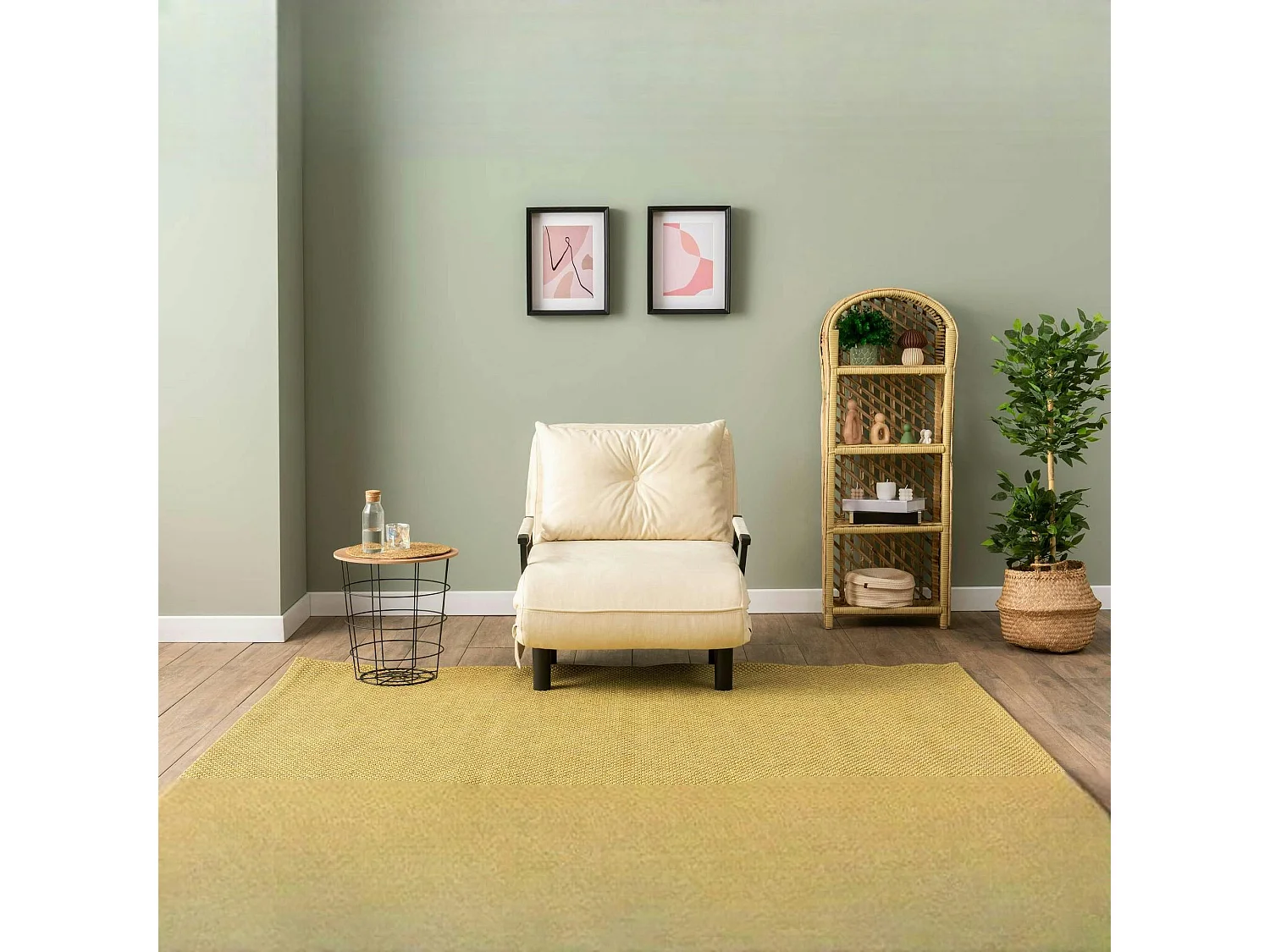 Fauteuil convertible écru inclinaison réglable 175 cm IBARRA