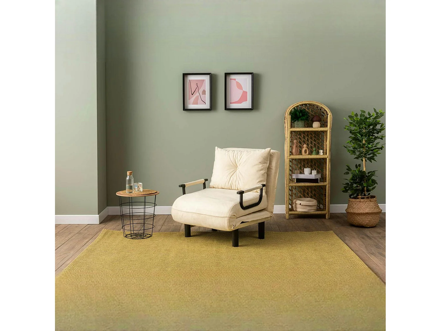 Fauteuil convertible écru inclinaison réglable 175 cm IBARRA