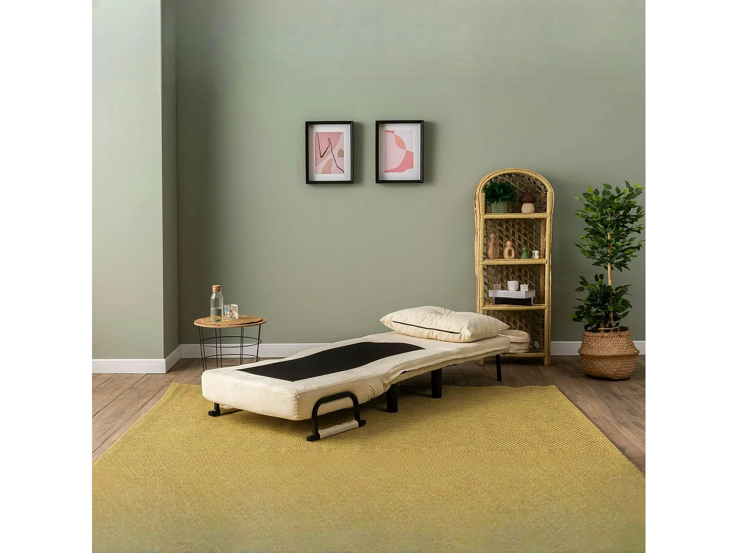 Fauteuil convertible écru inclinaison réglable 175 cm IBARRA