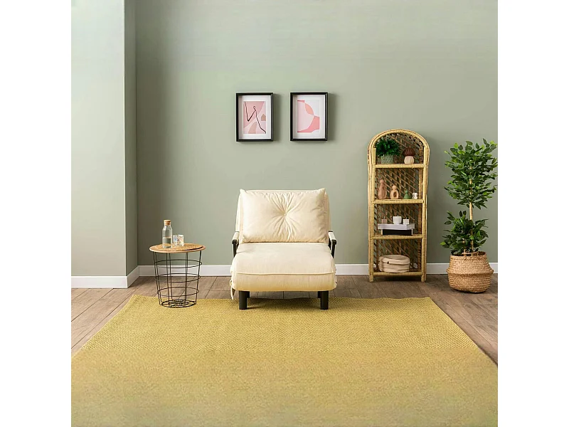 Fauteuil convertible écru inclinaison réglable 175 cm IBARRA