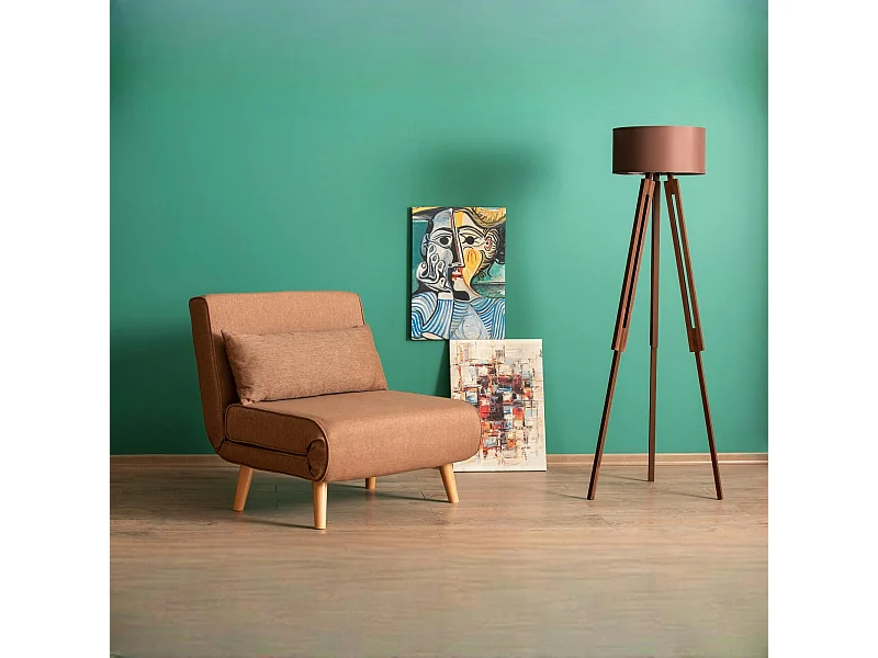 Fauteuil convertible marron, couchage 180 cm COPALA