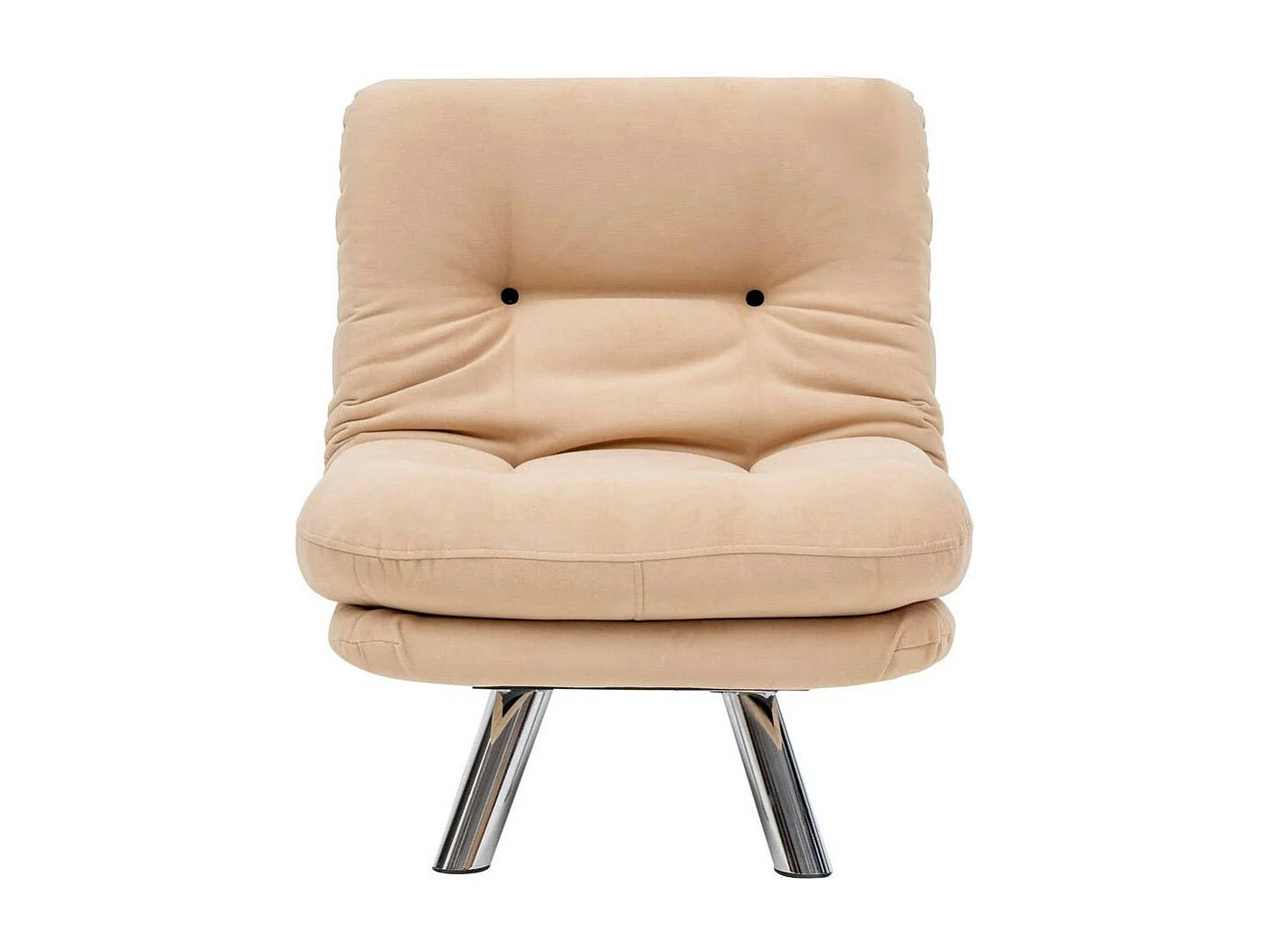 Fauteuil convertible banquette beige pieds chromés CUSCO