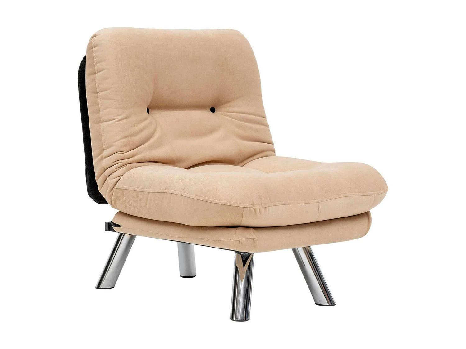 Fauteuil convertible banquette beige pieds chromés CUSCO