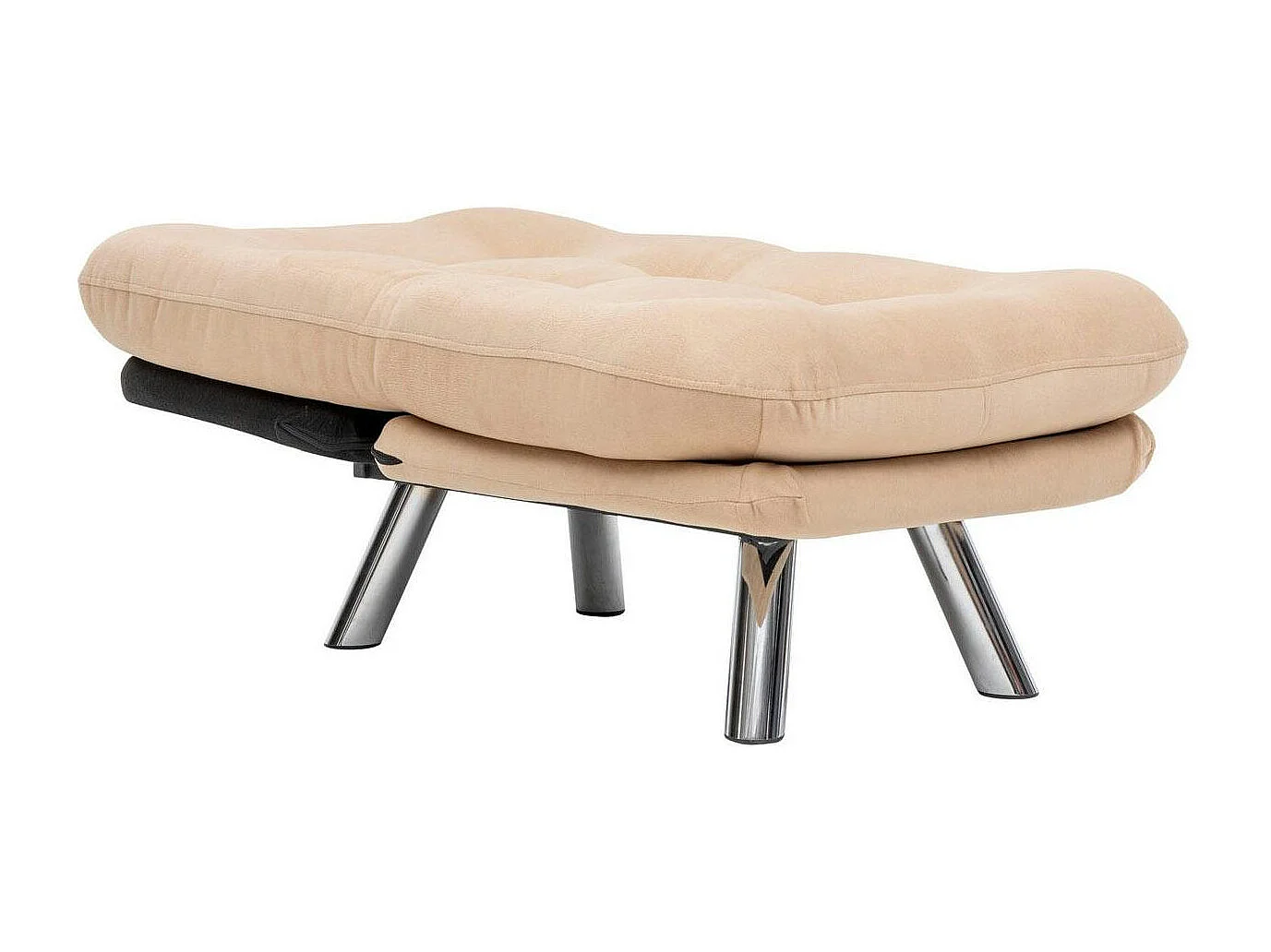 Fauteuil convertible banquette beige pieds chromés CUSCO
