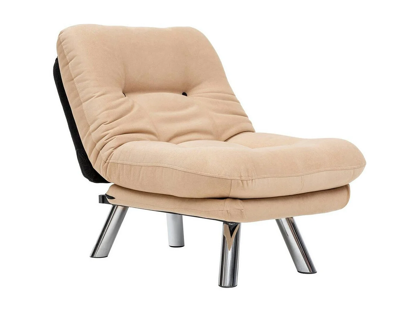 Fauteuil convertible banquette beige pieds chromés CUSCO
