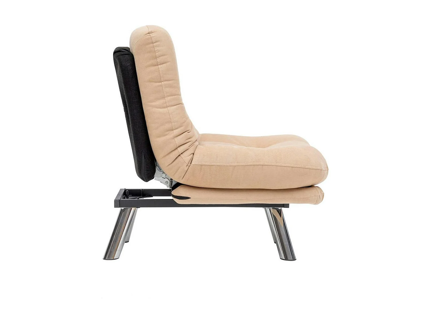 Fauteuil convertible banquette beige pieds chromés CUSCO