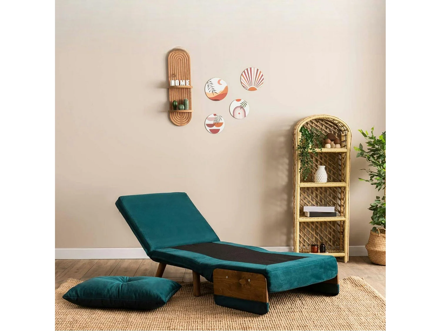 Fauteuil convertible bleu lagon 1 place couchage 190 cm LOJA