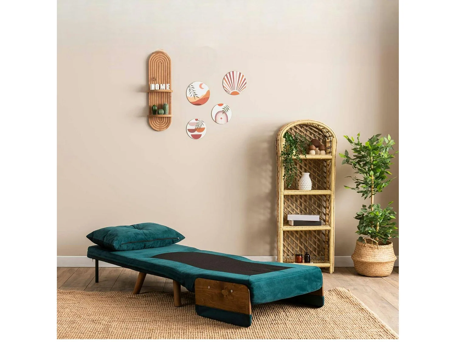 Fauteuil convertible bleu lagon 1 place couchage 190 cm LOJA