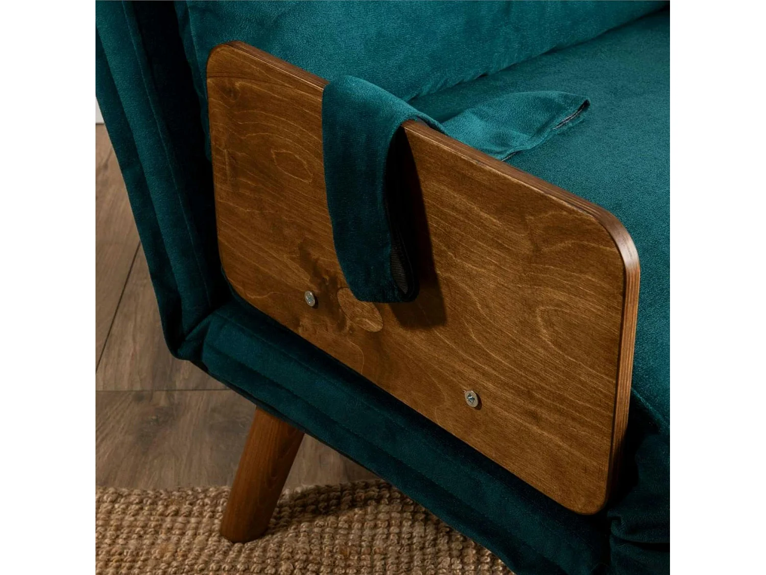 Fauteuil convertible bleu lagon 1 place couchage 190 cm LOJA