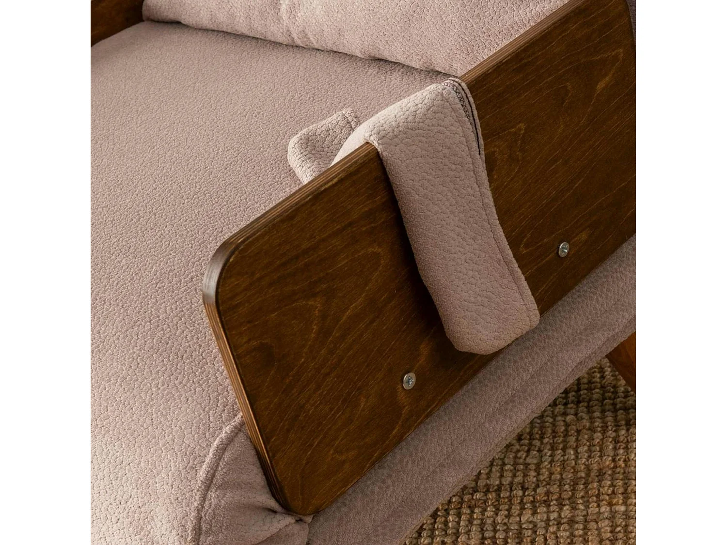 Fauteuil convertible rose poudré 1 place couchage 190 cm LOJA