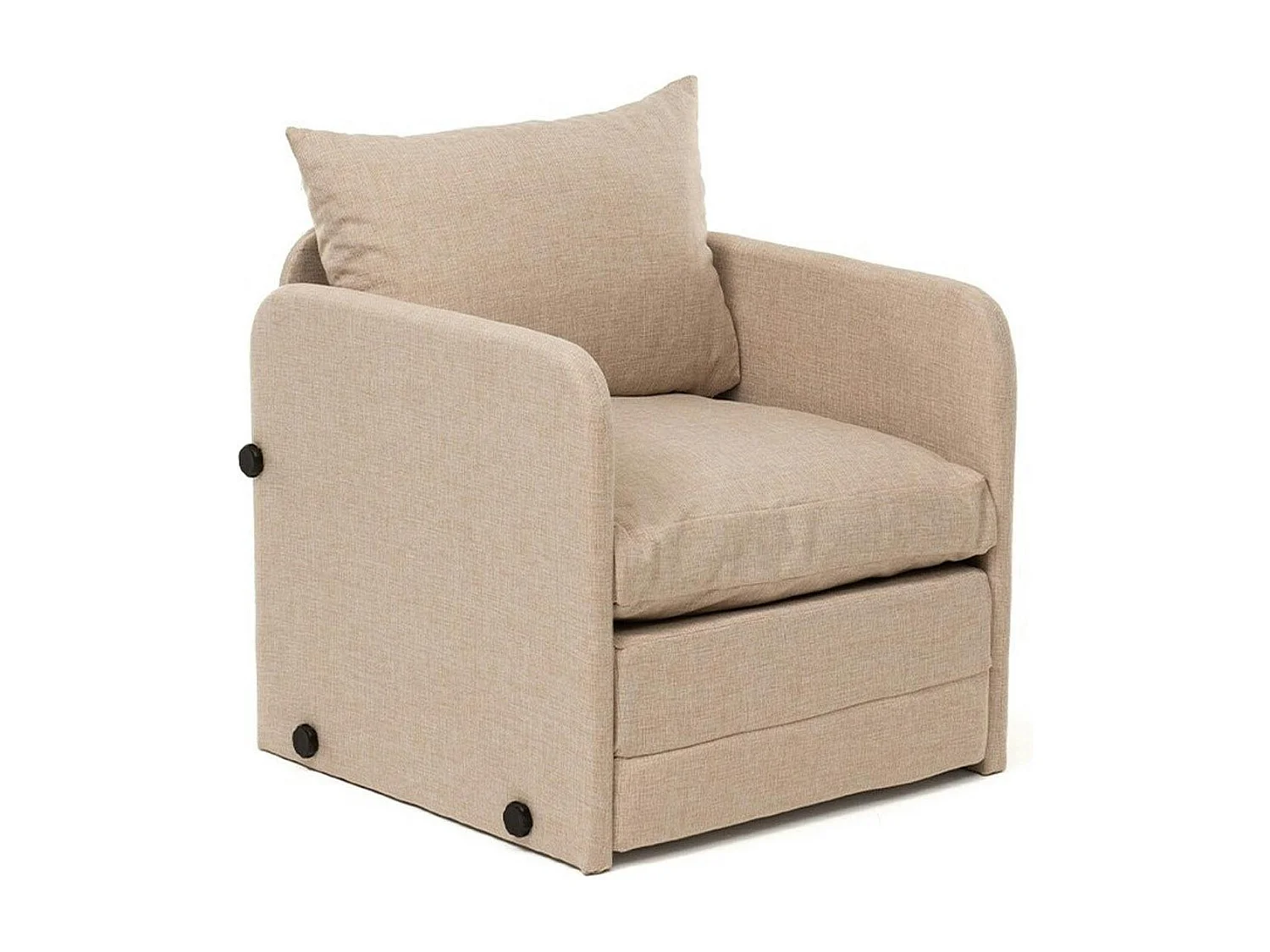 Fauteuil convertible beige lin 1 place couchage 200 cm ORURO