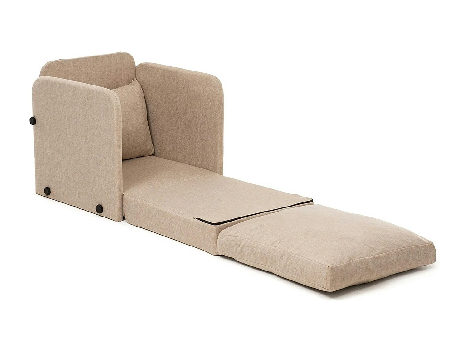 Fauteuil convertible beige lin 1 place couchage 200 cm ORURO
