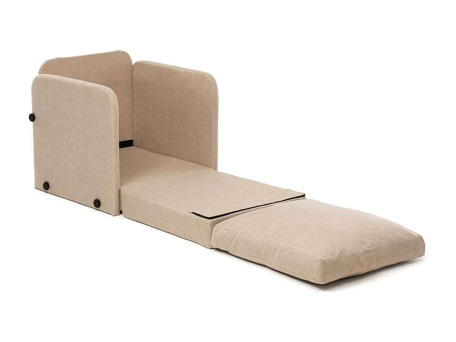 Fauteuil convertible beige lin 1 place couchage 200 cm ORURO