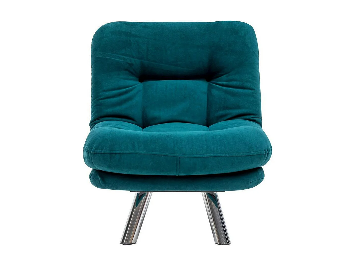 Fauteuil convertible banquette bleu lagon pieds chromés CUSCO