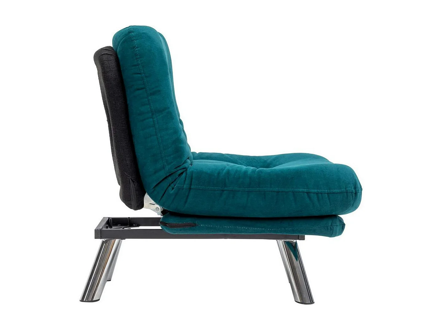 Fauteuil convertible banquette bleu lagon pieds chromés CUSCO