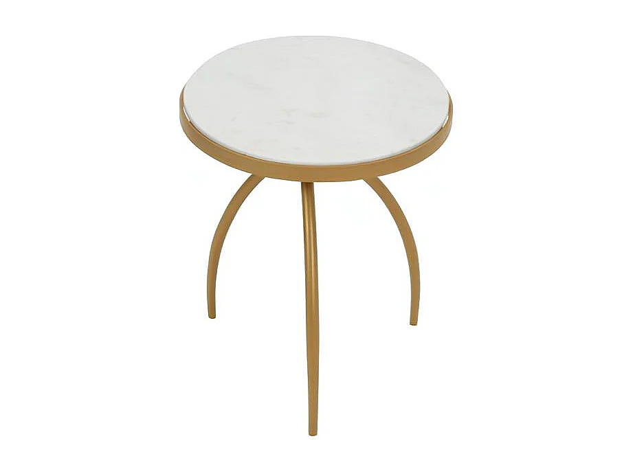 Bout de canapé design en marbre blanc DUOMO