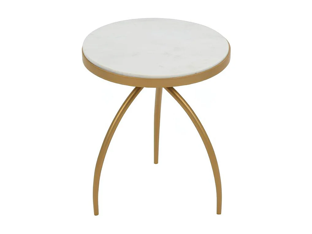 Bout de canapé design en marbre blanc DUOMO