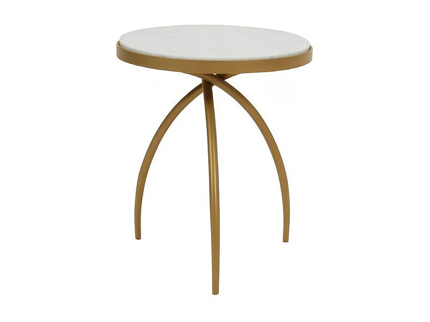 Bout de canapé design en marbre blanc DUOMO