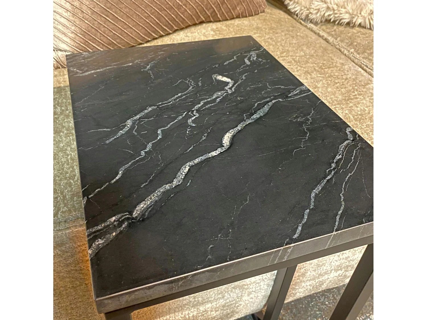 Table salon pour ordinateur en marbre noir DUOMO