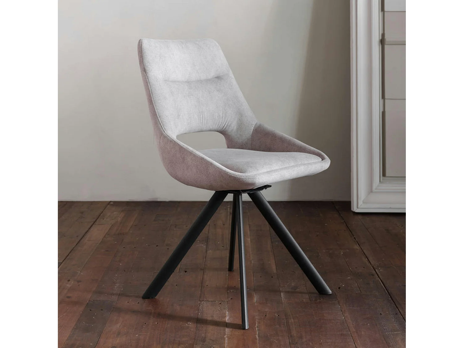 Chaise pivotante gris clair moderne (lot de 2) TREVI