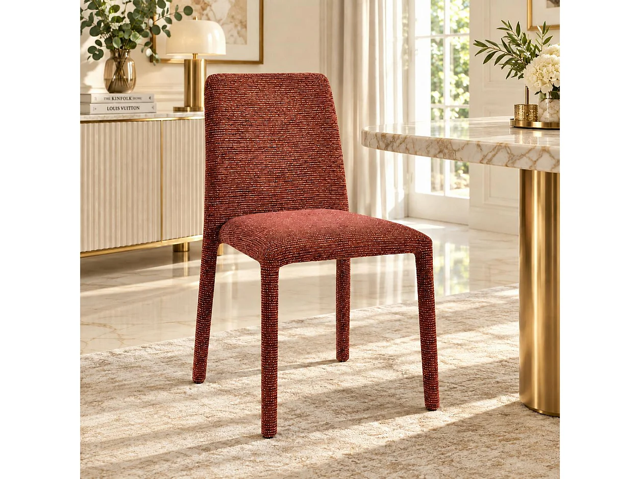 Chaise empilable bordeaux en tissu (lot de 2) ESSEN