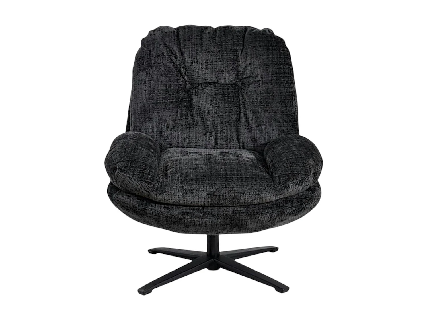 Fauteuil confort pivotant tissu doux gris foncé IENA