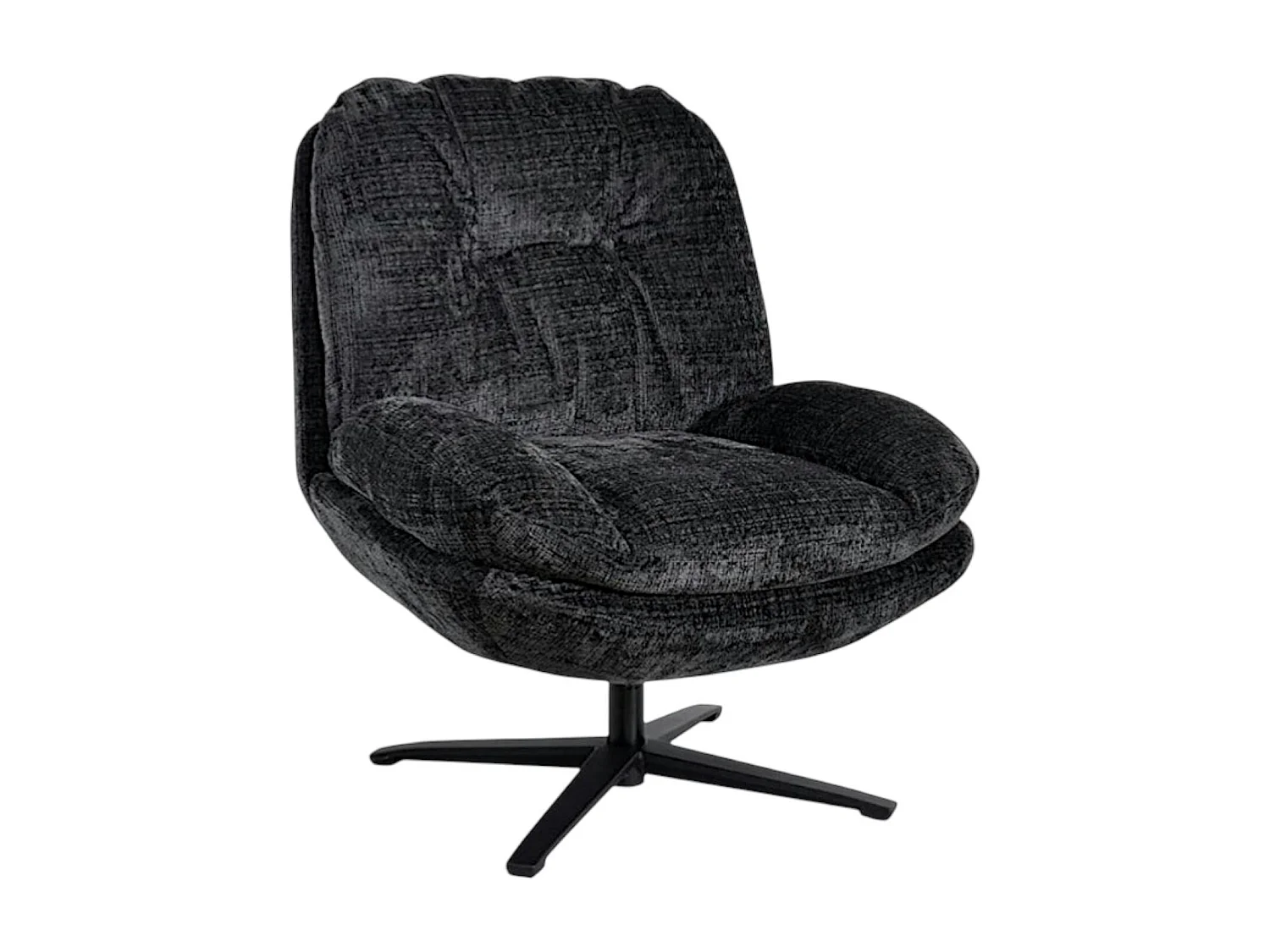 Fauteuil confort pivotant tissu doux gris foncé IENA