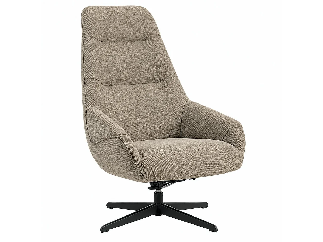Fauteuil relax pivotant tissu taupe IENA