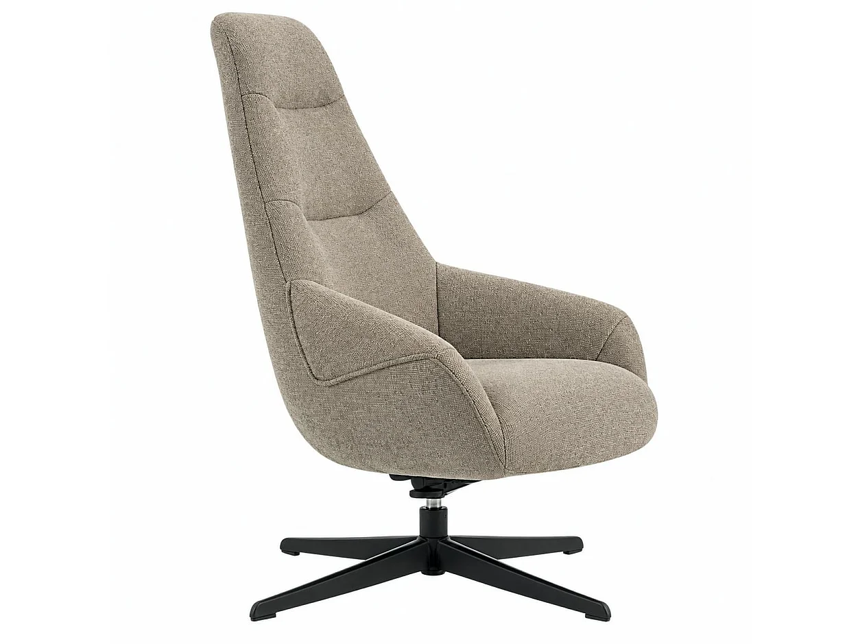 Fauteuil relax pivotant tissu taupe IENA