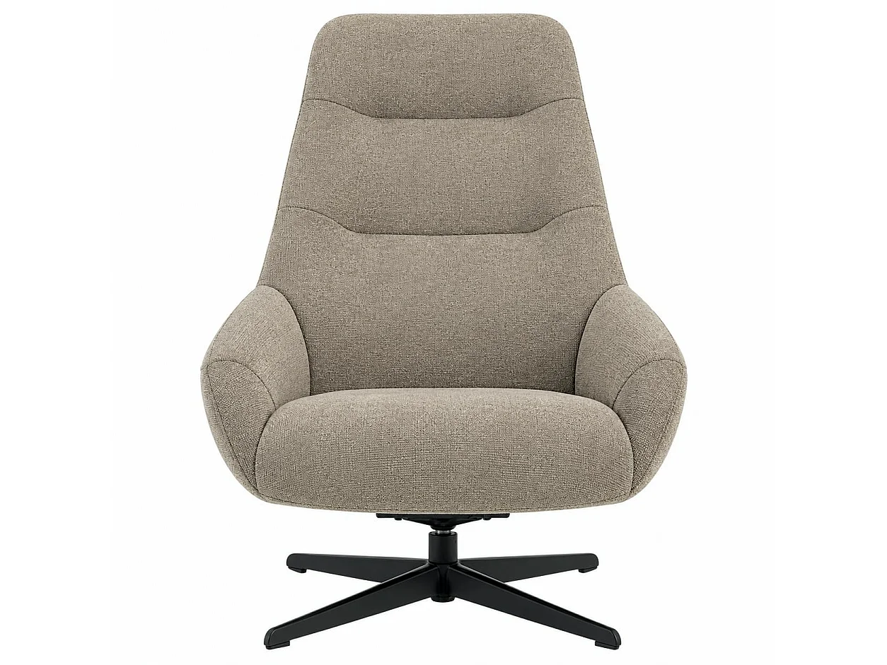 Fauteuil relax pivotant tissu taupe IENA