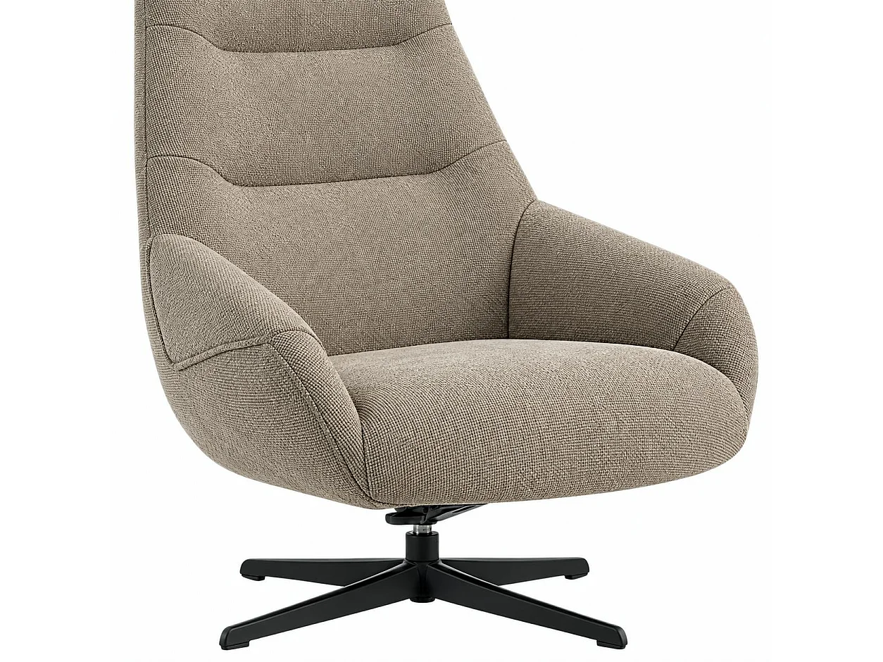 Fauteuil relax pivotant tissu taupe IENA