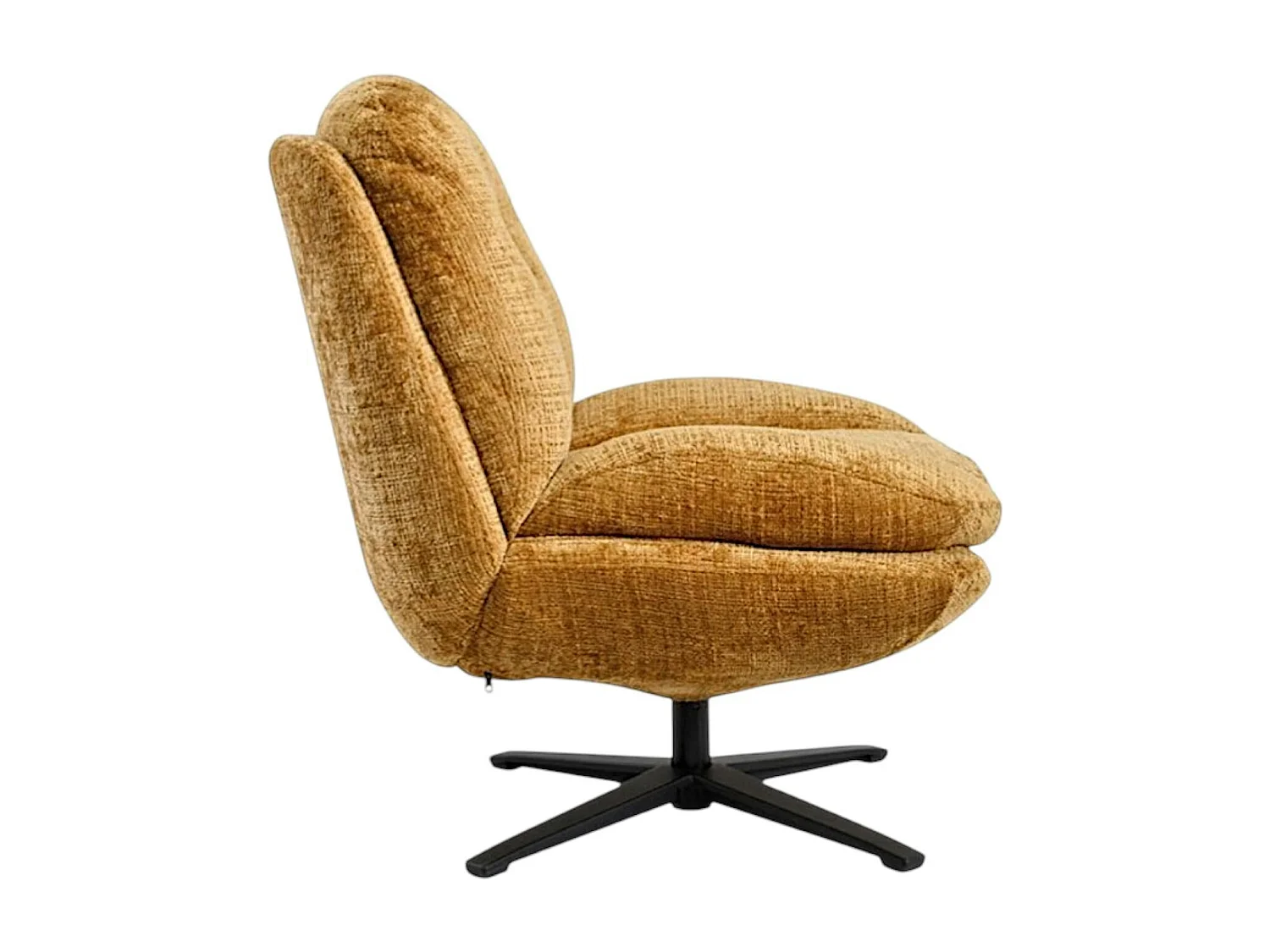 Fauteuil confort pivotant tissu doux moutarde IENA