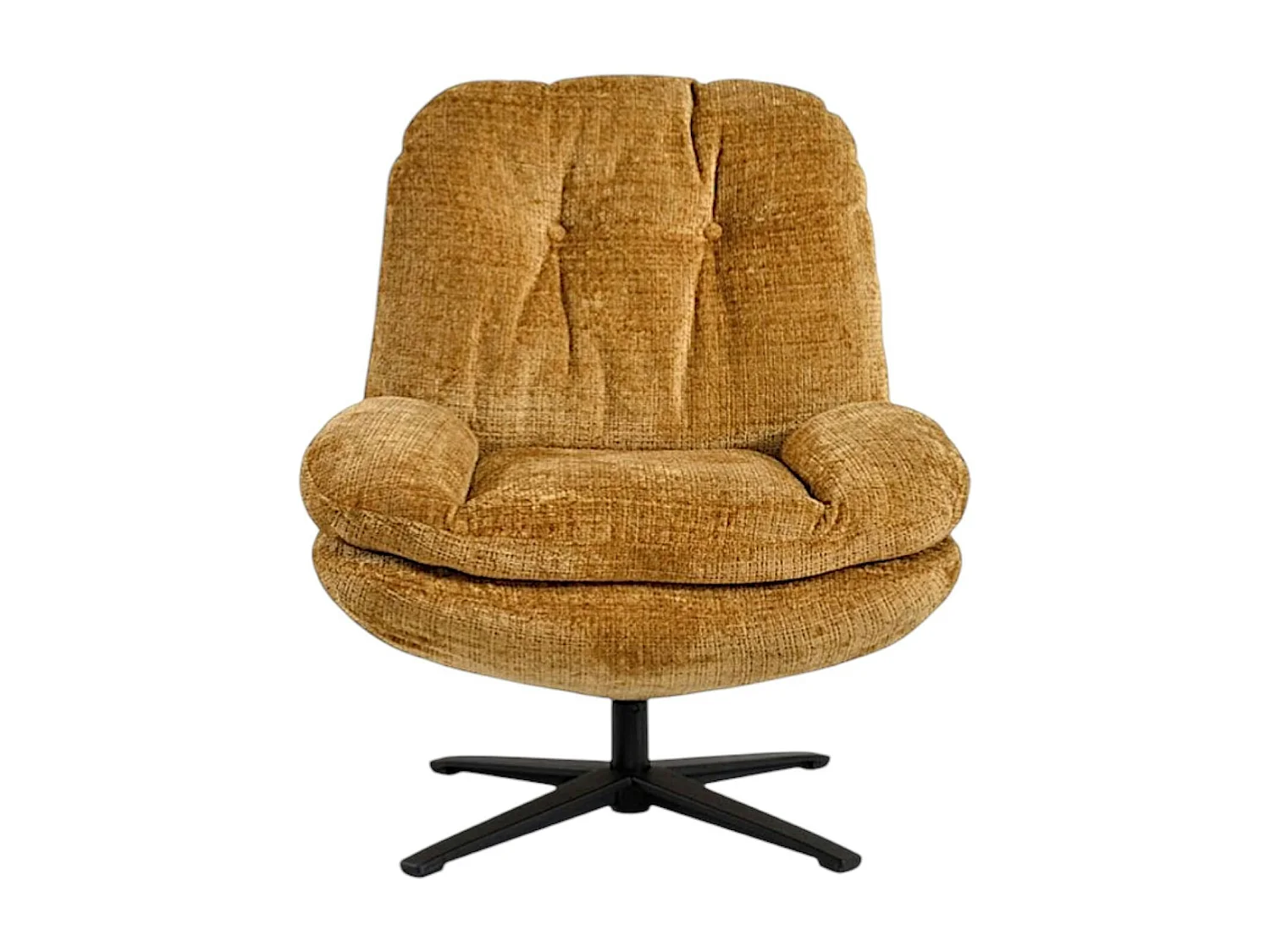 Fauteuil confort pivotant tissu doux moutarde IENA