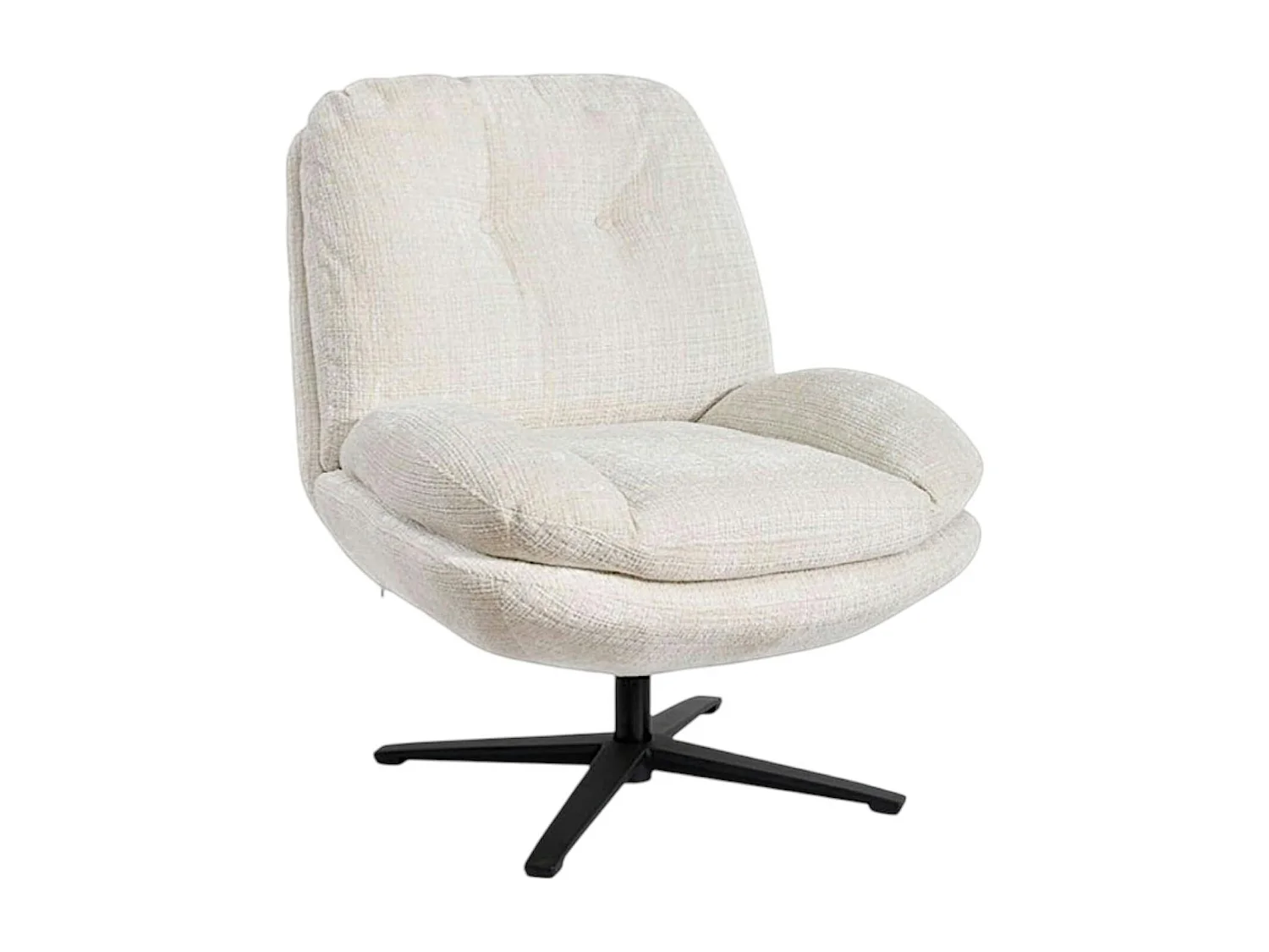 Fauteuil confort pivotant tissu doux écru IENA