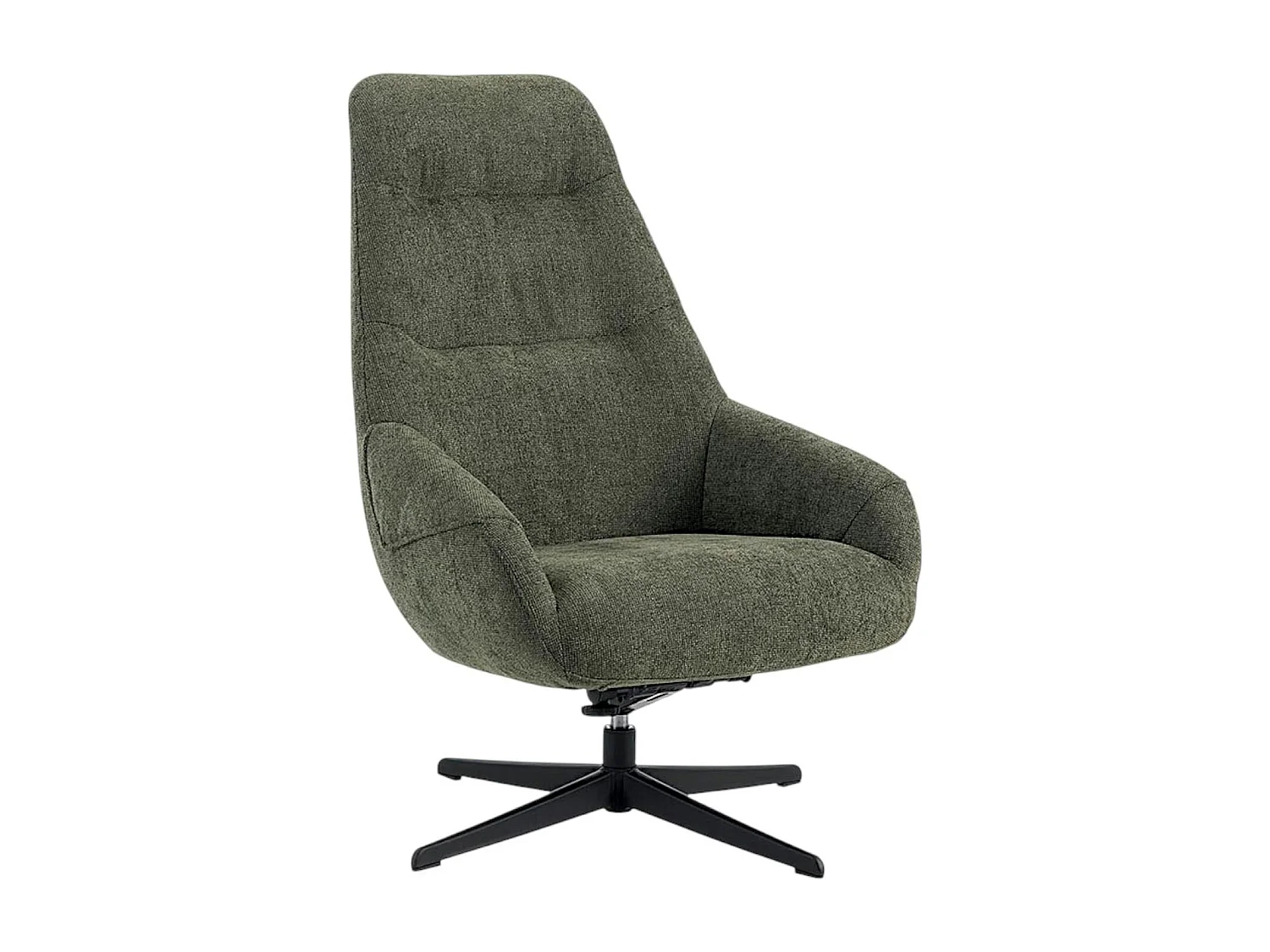 Fauteuil relax pivotant tissu vert kaki IENA