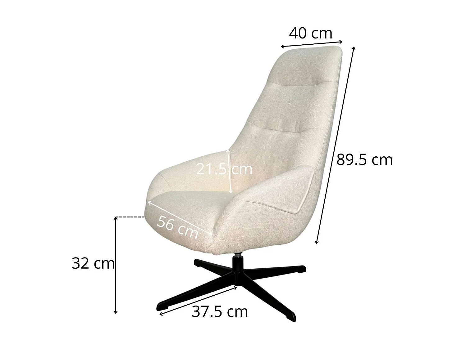 Fauteuil relax pivotant tissu vert kaki IENA