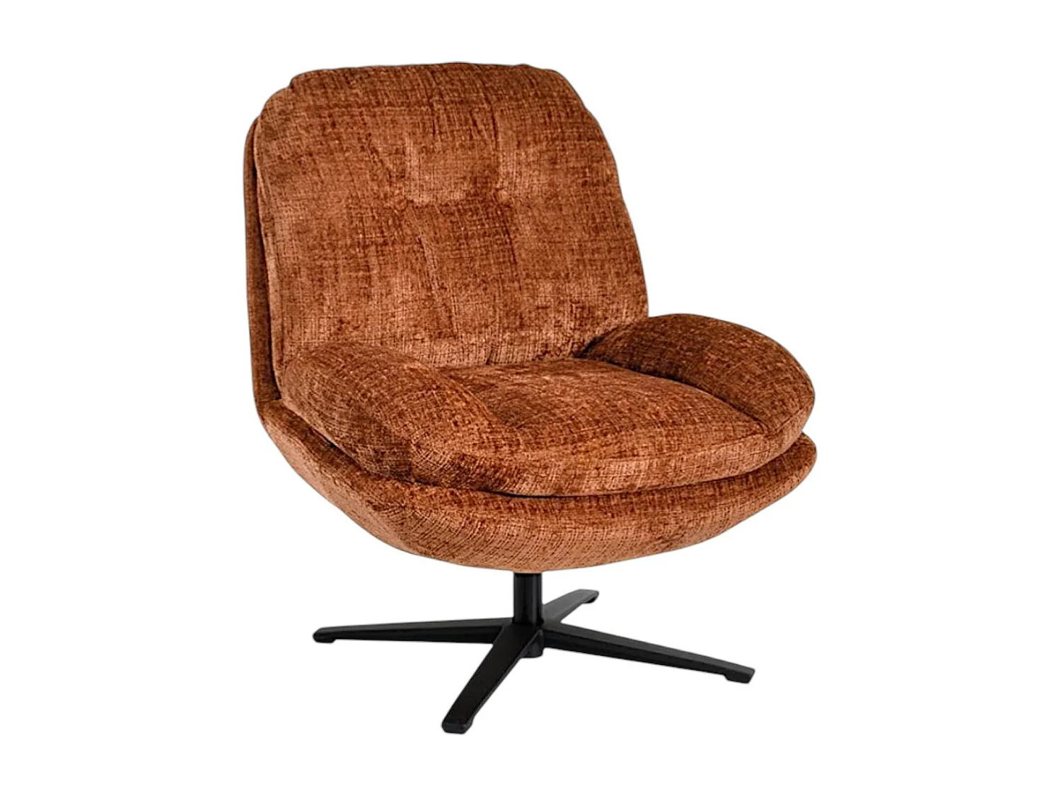 Fauteuil confort pivotant tissu doux terracotta IENA