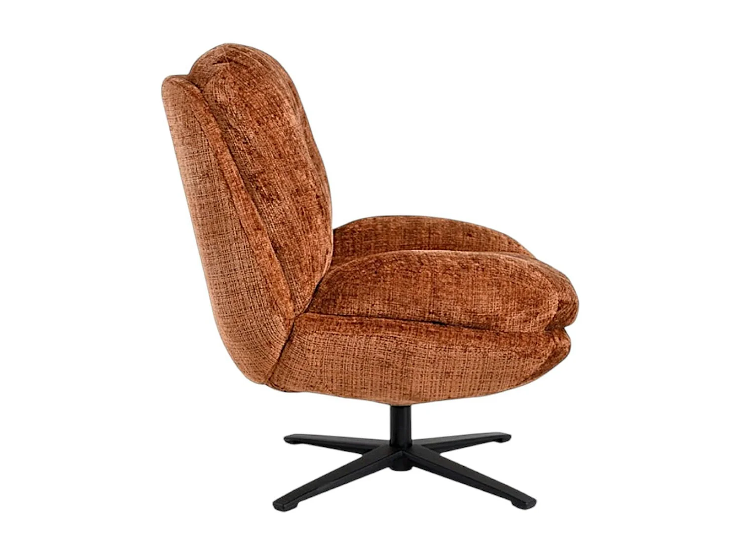 Fauteuil confort pivotant tissu doux terracotta IENA