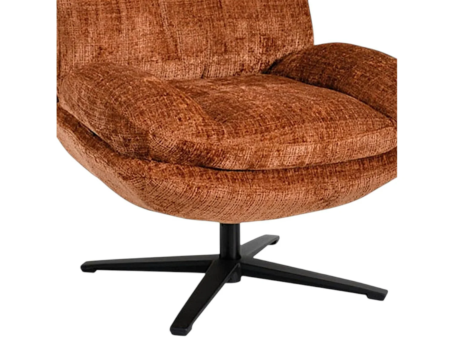 Fauteuil confort pivotant tissu doux terracotta IENA