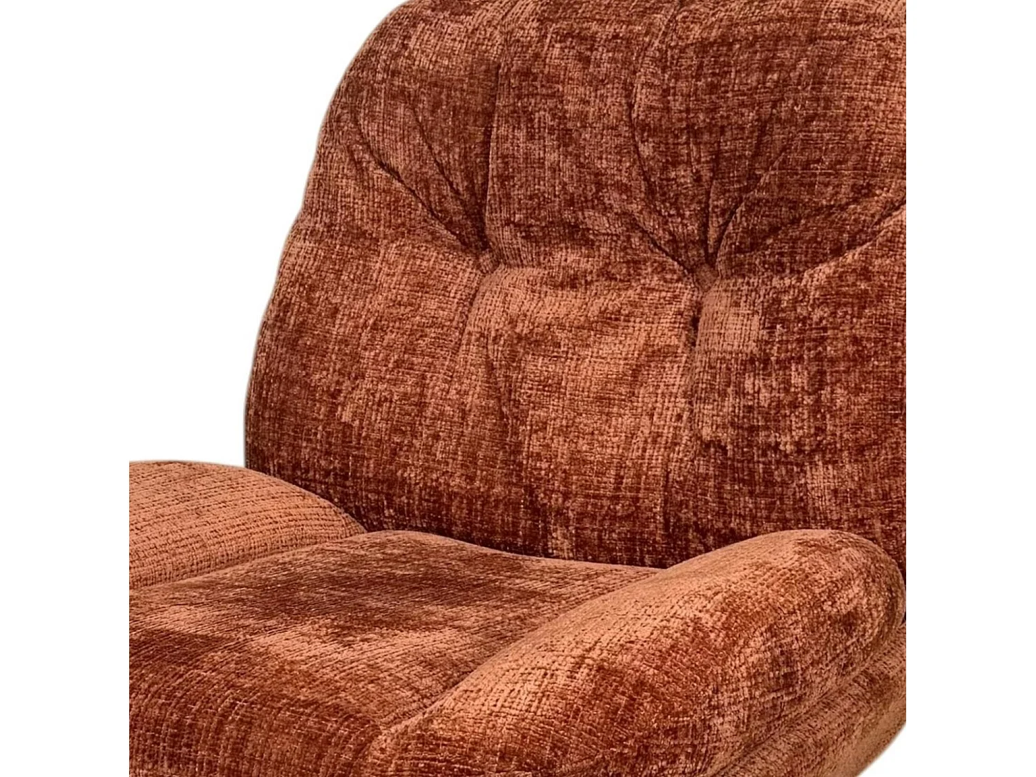 Fauteuil confort pivotant tissu doux terracotta IENA