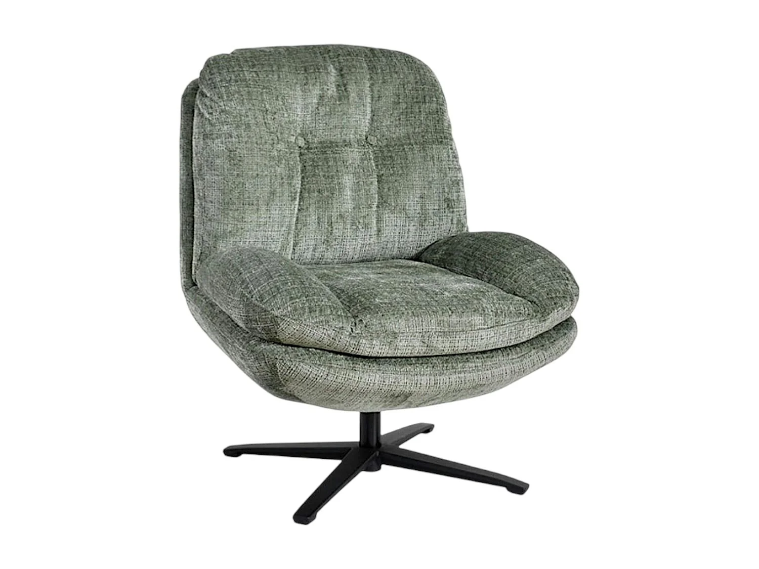 Fauteuil confort pivotant tissu doux vert IENA