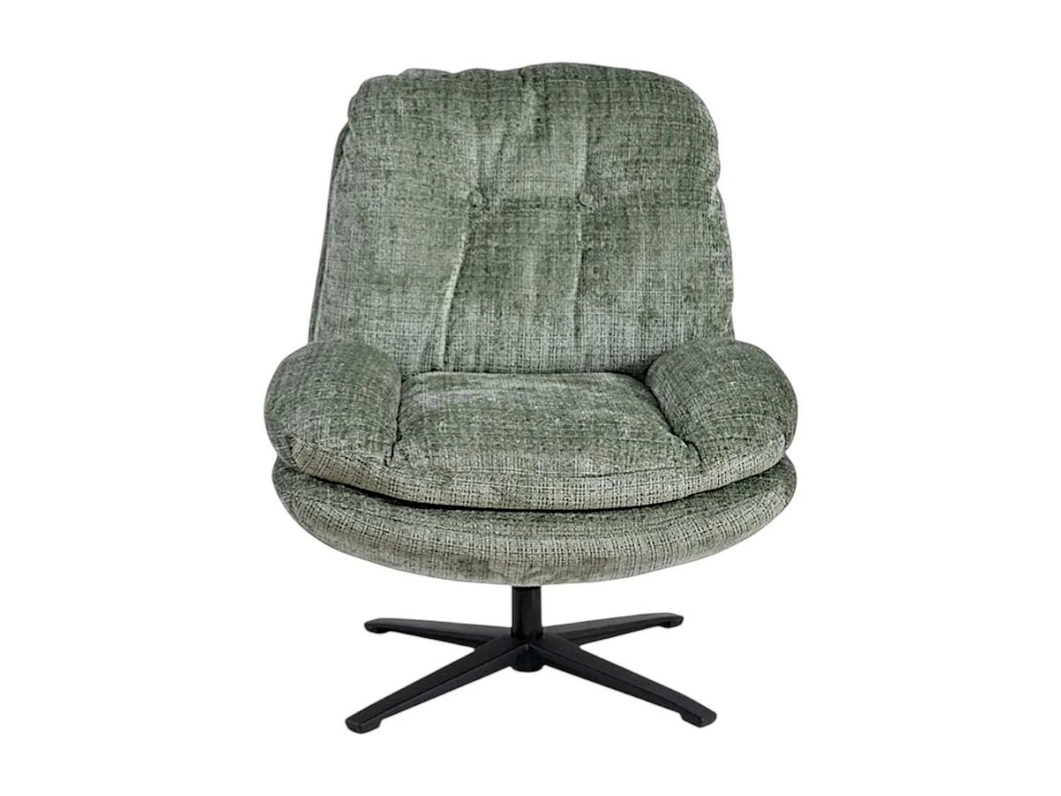 Fauteuil confort pivotant tissu doux vert IENA