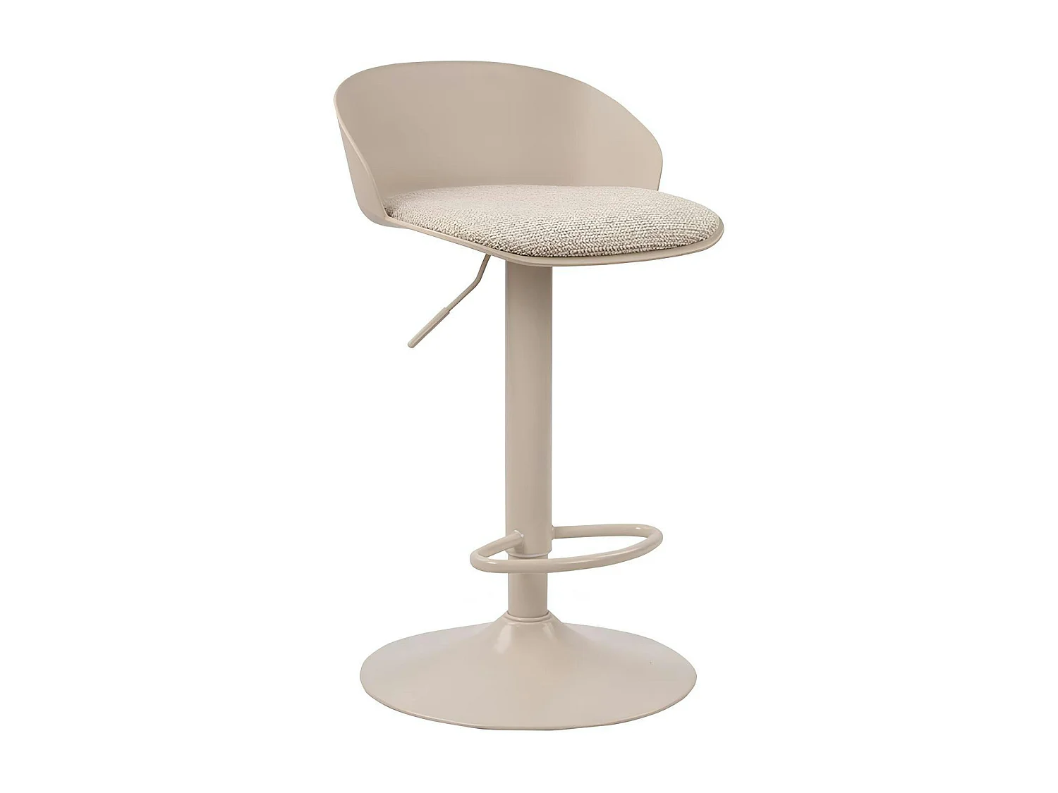 Tabouret de bar réglable métal et tissu beige (lot de 2) LEEDS
